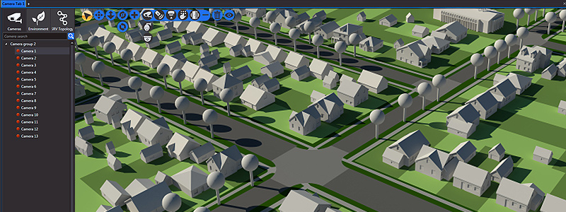 nupsys, nusim, 3d visualization of video surveillance, alarm, fire detector for public safety